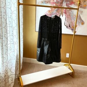 Alice & Olivia Chara Mini Black Dress Size 10